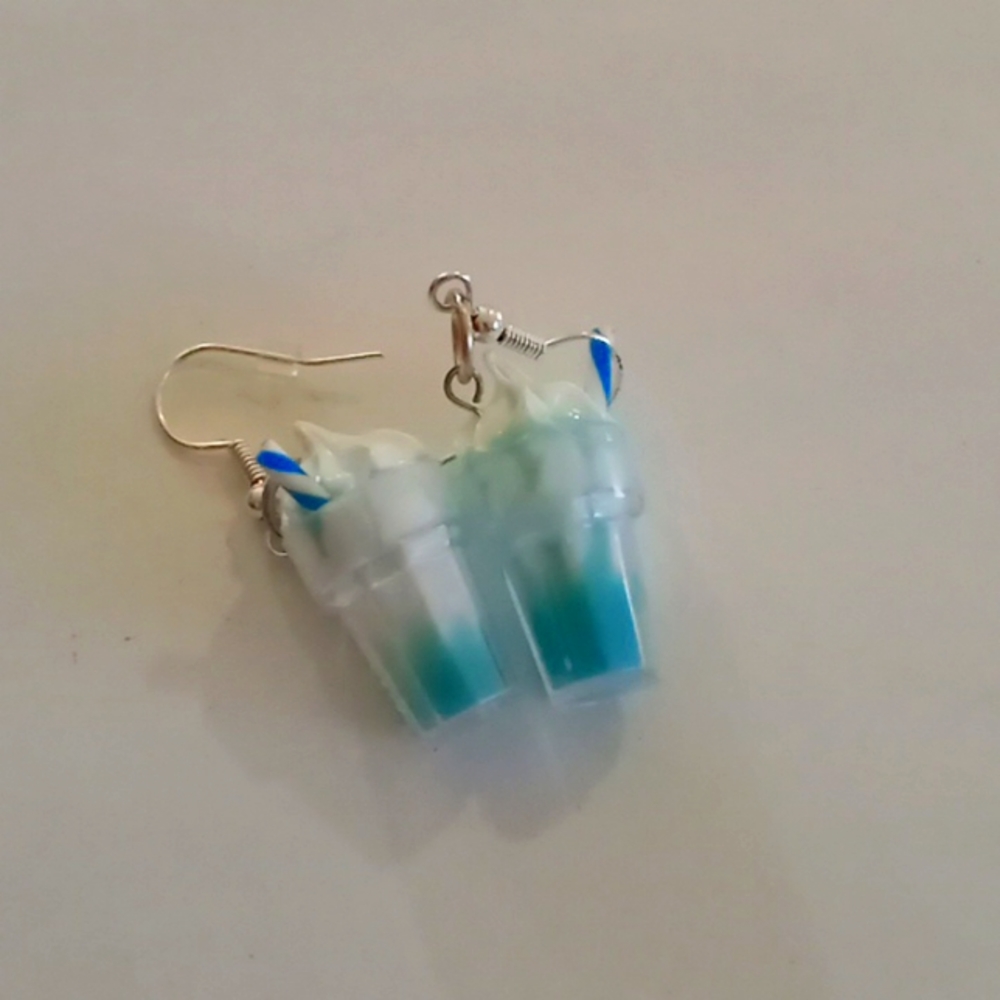 Light blue ice cream earrings